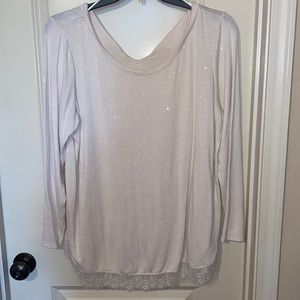 White with gold sparkle long sleeve